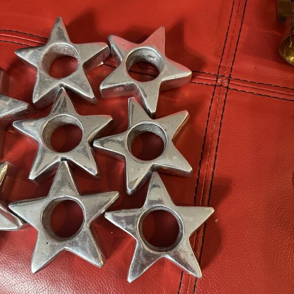 Set of 8 Star-Shaped Aluminum Napkin Rings – Made in Mexico - Picture 2 of 5